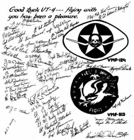 Signatures of VMF-124 and VMF-213