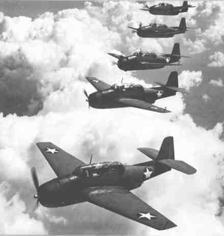 An Echelon of Grumman Avengers