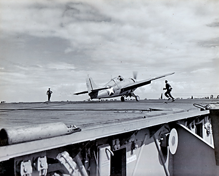 F4F Lands on USS Ranger - 1942