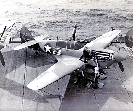 P-40 aboard USS Ranger - 1943